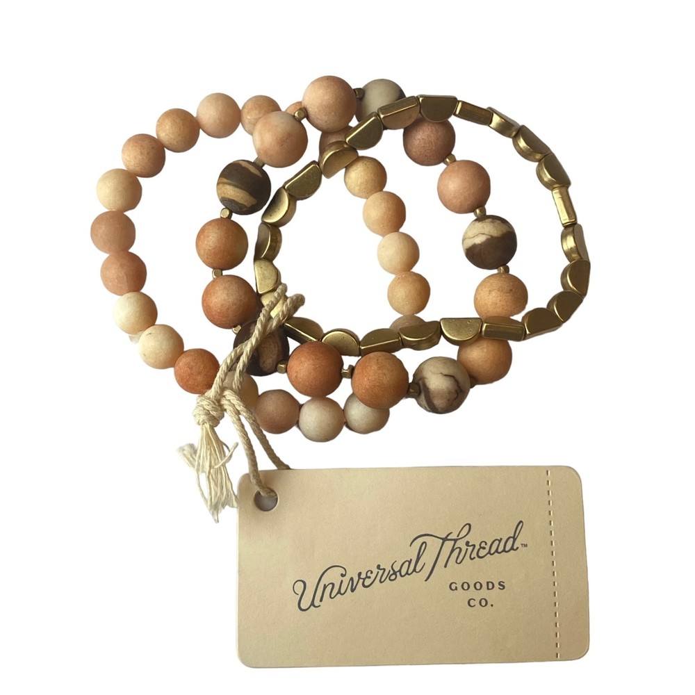 Universal Thread Set of 3 Genuine Stone Bracelets NWT